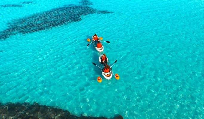 Transparent Kayaking on Jeju Island's Beautiful Emerald Ocean - main view