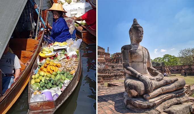 Ayutthaya & Damnoen Saduak Floating Market 1 Day Tour - from Bangkok - main view
