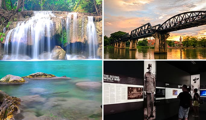Erawan Waterfall + River Kwai + JEATH Museum 1 Day Tour - from Bangkok - main view