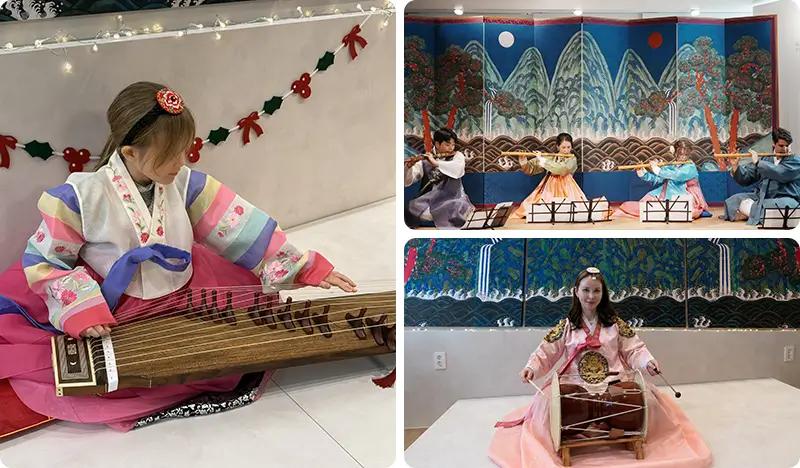 Cours d'un jour d'instruments de musique traditionnelle coréenne (Gayageum/Daegeum/Janggu) à Itaewon - main view