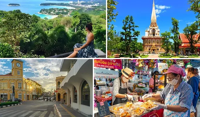 Phuket 1 Day Guided City Tour: Old Town + Chalong Temple + Night Market (+ Hotel Transfer) - main view