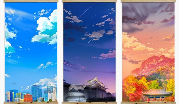 Korea Proxy Shopping: Wood Scroll Paintings of Korea - main view