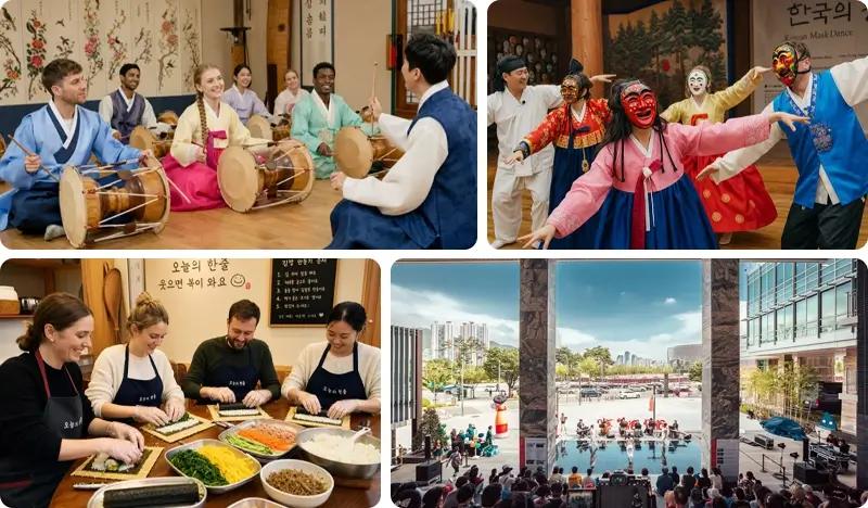 Tur Budaya Tradisional Korea 1 Hari di Busan: Drum Korea + Tarian Topeng + Kelas Memasak (+ Pertunjukan Tradisional)
