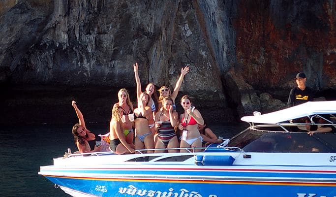 Phi Phi Islands Party Cruise 'Captain Bob's Booze Cruise' (+Unlimited Drinks/ Meal/ Snorkeling/ Paddleboarding) - from Koh Phi Phi Don Island - main view