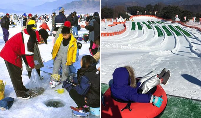Cheongpyeong Snowflake Ice Festival Trout Ice Fishing + Vivaldi Park Snowyland Snow Sled 1 Day Tour (Jan 28~Feb 14) - main view