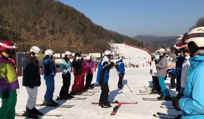 Elysian Gangchon Ski Resort: 1 Day Ski/Snowboard/Snow Sled Tour with Shuttle Bus (+Lift Pass/Group Lesson)
