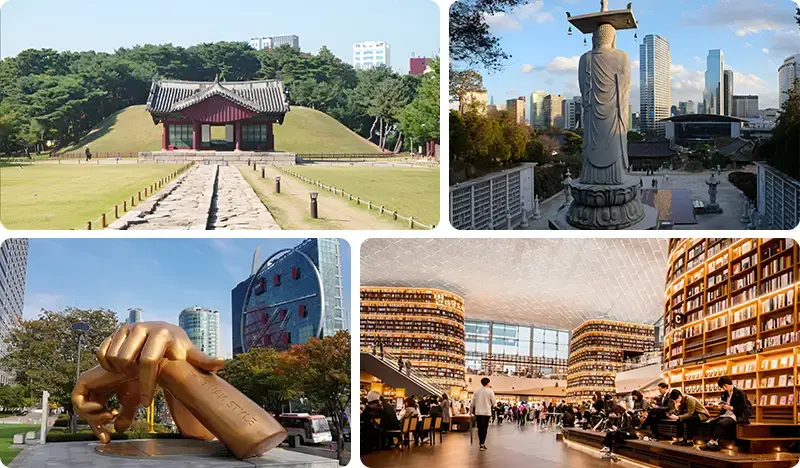 Seoul Walking Half Day Tour in Gangnam: Royal Tombs + Bongeunsa Temple + Gangnam Style Statue + COEX Starfield Library - main view