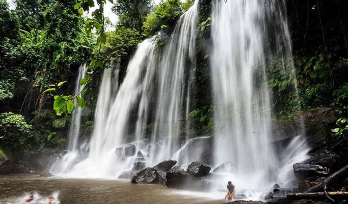 Kulen National Park: Kulen Waterfall + River of Thousand Lingas + Reclining Buddha Statue 1 Day Tour - from Siem Reap - main view