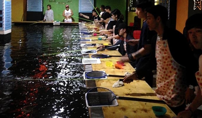 Indoor Fishing Cafe in Hongdae - main view