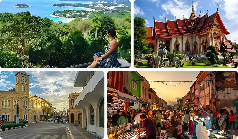 Phuket 1 Day Guided City Tour: Old Town + Chalong Temple + Night Market (+ Hotel Transfer) - main view